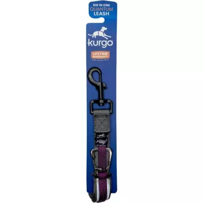 Laisse mains libres - KURGO - QUANTUM - 6 positions - 120 a 180 cm - Violet