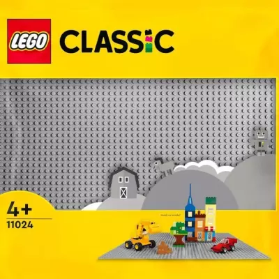 LEGO 11024 Classic La Plaque De Construction Grise 48x48, Socle de Base pour Construction, Assemblage et Exposition