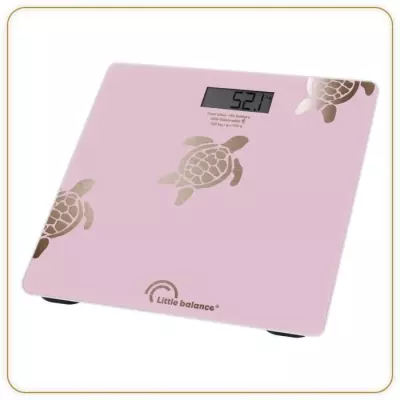 Pese-personne - LITTLE BALANCE - 8729 - Tortues gold métallisées - USB-réparable - 180 kg / 100 g - Rose