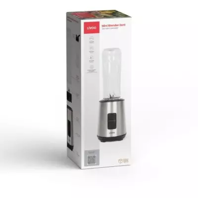 Mini blender - LIVOO - DOP240 - 600 ml - 300 W - Acier inoxydable / Noir