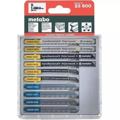 Lames pour scies sauteuses METABO - Lot de 10 - Bois, métal, plastique - HCS/HSS