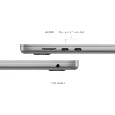 Apple - 15 MacBook Air M3 (2024) - RAM 8Go - Stockage 256Go - Gris Sidéral - AZERTY