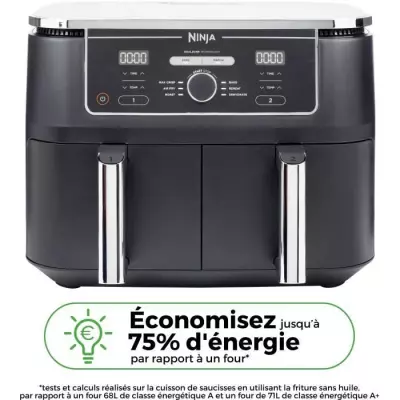 Friteuse sans huile Dual Zone NINJA Foodi Max - AF400EU - 2470W - 9,5L - 2 tiroirs de cuisson - 6 modes de cuisson prédéfinis