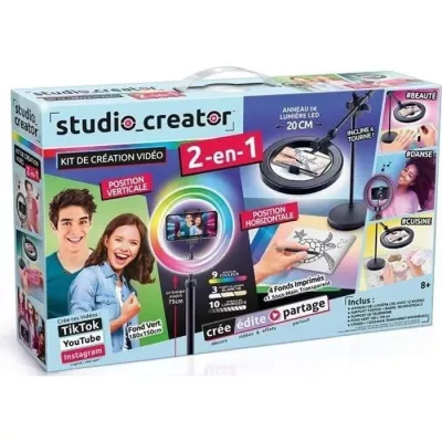 Canal Toys - 2-in-1 Video Studio with multicolored LED light ring, dou