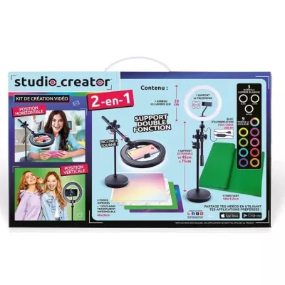 Canal Toys - Studio Vidéo 2-en-1 avec anneau lumineux LED multicolore