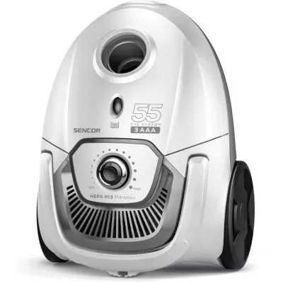 Aspirateur traîneau avec sac - SENCOR - SVC 5500WH - Moteur ECO 700 W - 75 dBA - 2 L - Filtre HEPA H13 - Blanc