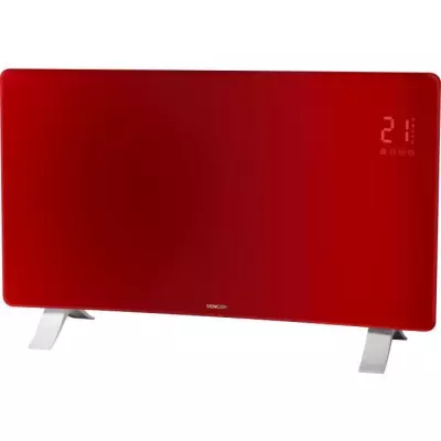 Radiateur intelligent Wi-Fi en verre - SENCOR - SCF 4742RD - 2400 W - 2 niveaux - Thermostat - Rouge