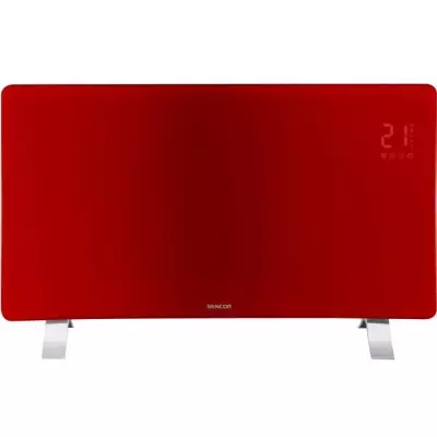 Radiateur intelligent Wi-Fi en verre - SENCOR - SCF 4742RD - 2400 W - 2 niveaux - Thermostat - Rouge