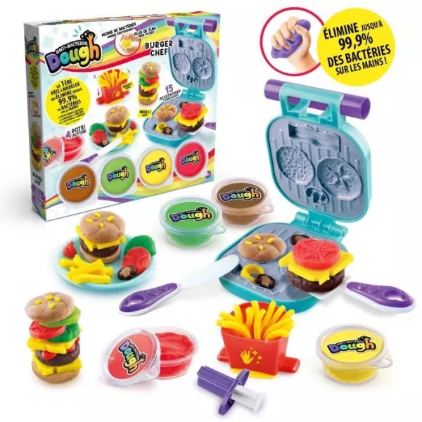 Canal Toys - Burger Kit Modeling Antibacterial Modeling - Eliminates up to 99.9% of bacteria on the hands - 2 years - SND006