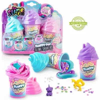 SO DIY So Slime Fluffy - Lot de 3 Slime Shakers Fluffy parfumés - Dé