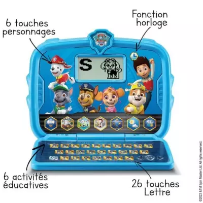 Ordinateur Tablette Éducatif VTECH - Pat Patrouille - Convient aux Enfants de 3 Ans et Plus - Bleu