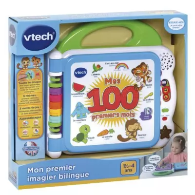 Livre Interactif - VTECH - Mon Imagier Bilingue - 100 Mots - Bébé - 3 Modes de Jeu