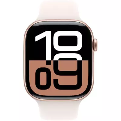 Apple Watch Series 10 GPS - 46mm - Boîtier Rose Gold Aluminium - Bracelet Light Blush Sport Band - M/L