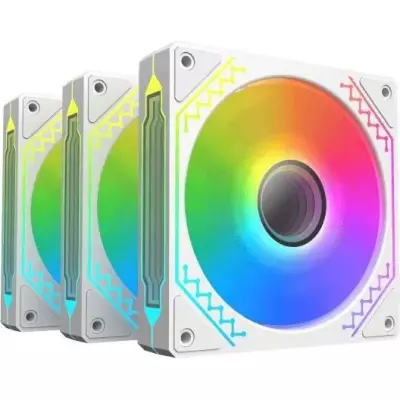 XIGMATEK - Starz Pro Arctic (Blanc) (Pack de 3) - Ventilateurs 3x120mm A-RGB pour boitier PC