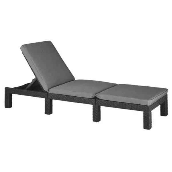 Keter Chaise longue avec coussin Daytona Graphite 441306