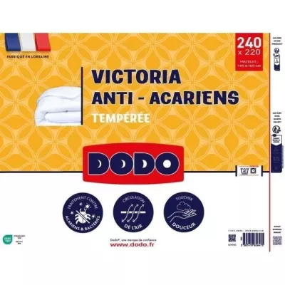 DODO Couette tempérée 300gr/m² anti-acarians VICTORIA 220x240 cm bl