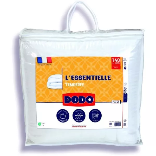 DODO Couette Tempérée - L'ESSENTIELLE - 140x200cm - 100% Polyester VOLUPT'AIR 250gr/m²