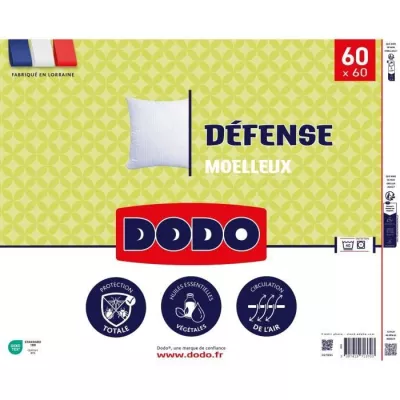 DODO - Oreiller DEFENSE - 60 x 60 cm - 100% Polyester VOLUPT'AIR - Bla