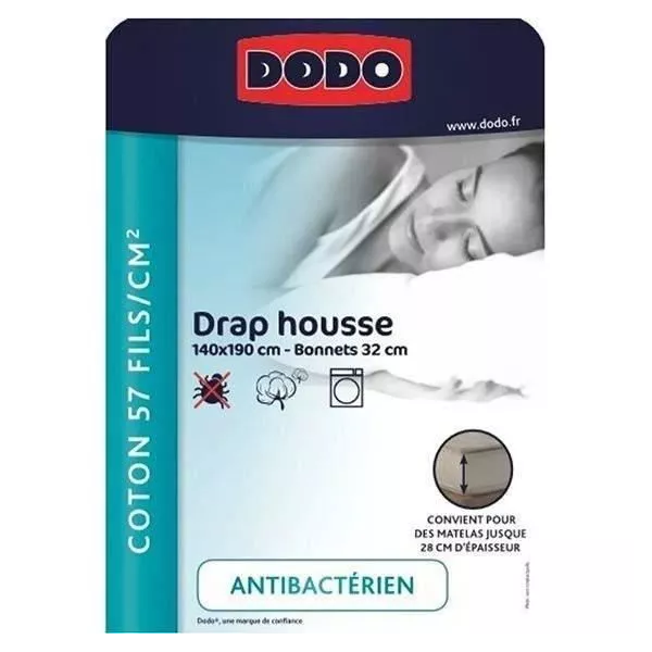 Dodo - antiBacteriens - Anthracite - 140x190 cm Covers Draf - Bonnet 32 ??cm