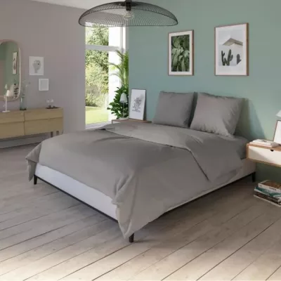 DODO - Housse de couette - 240x220 cm - Coton - Antibactérien - Taupe