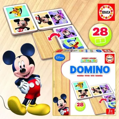 Jeu de domino en bois Mickey - EDUCA - Domino bois Mickey - Mixte - En