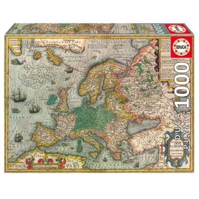 Puzzle Carte d'Europe - 1000 pieces - Marque Educa - Theme Voyage et c