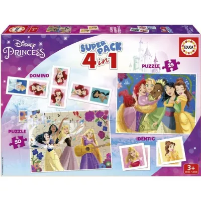 2 jeux éducatifs basiques et 2 puzzles - EDUCA - Educa Superpack Disn