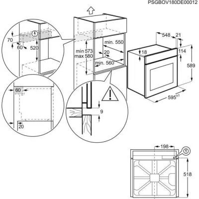 Electric Recessed Oven 25% Steam - Pulsed Rotating Heater ELE