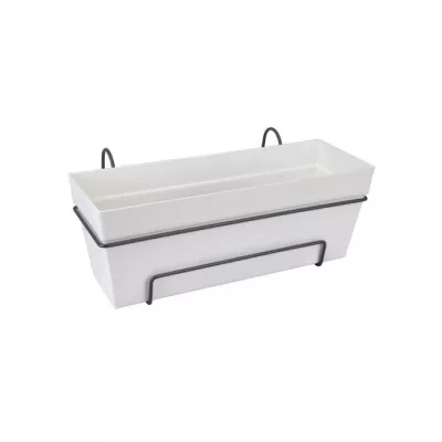 Elho Loft Urban Balconniere Allin1 50 - Blanc - L 49 x B 27 x H 21 cm