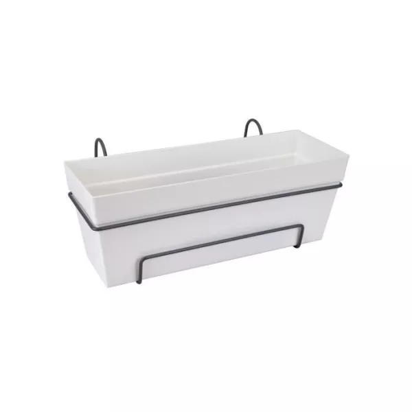 Elho Loft Urban Balconniere Allin1 50 - Blanc - L 49 x B 27 x H 21 cm - Balconextérieur - 100% recyclé