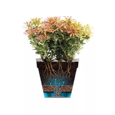 ELHO Loft Urban Pot de fleurs rond Haut 42 - Noir - Ø 42 x H 56 cm -