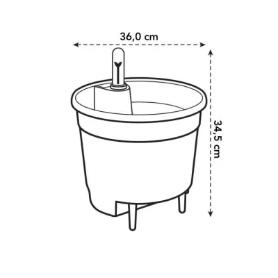 Elho Self-watering Insert Pot a fleurs 36 - Noir - Ø 36 x H 35 cm - i