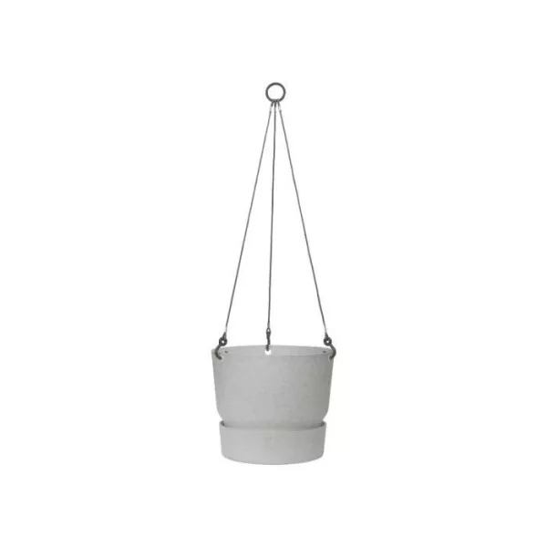 ELHO Pot de fleurs a suspendre Greenville 24 - Extérieur - Ø 23,9 x H 20,3 cm - Gris béton vivant