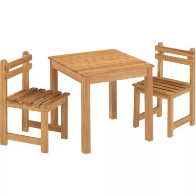 Ensemble repas de jardin pour enfant - 2 personnes - Table carrée 50