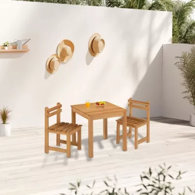 Ensemble repas de jardin pour enfant - 2 personnes - Table carrée 50