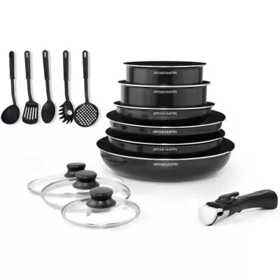 ARTHUR MARTIN Batterie de cuisine amovible 15 pieces 16-20-22-24-26 cm