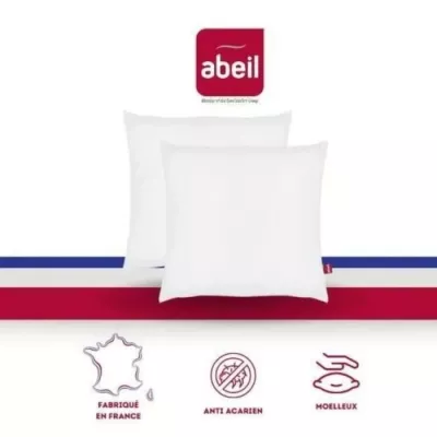 Lot de 2 oreillers anti-acariens - 60 x 60 cm - 100% coton traité Bio