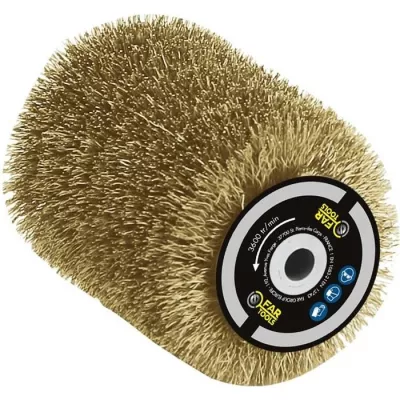 Brosse fil laitonné 0,3mm Ø80mm - FARTOOLS - pour décaper/dégriser