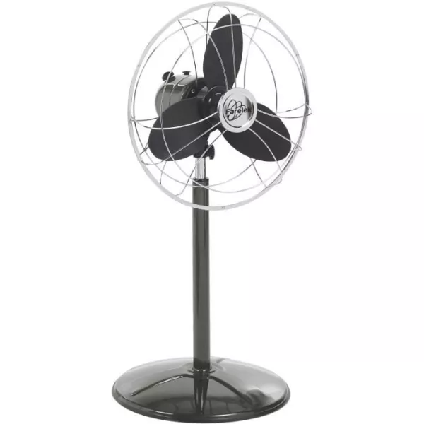 SAGUARO- Ventilateur sur pied Ø40cm 40W rétro indus anthracite et chrome