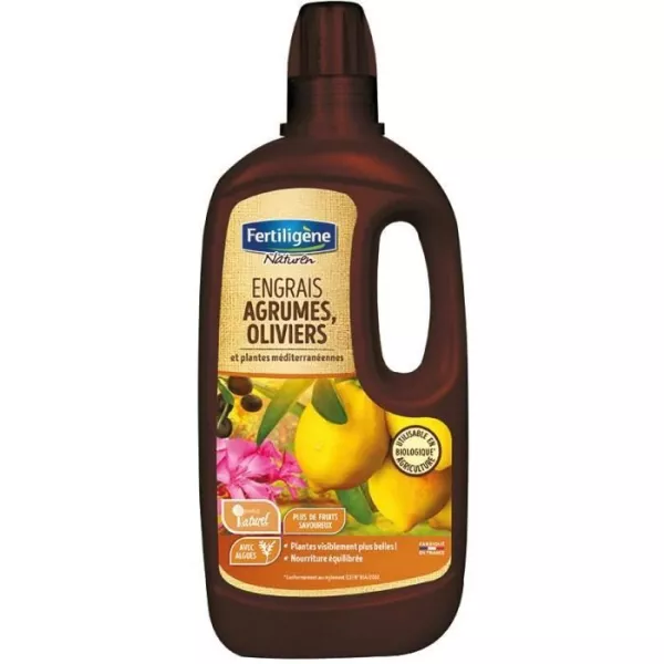 FERTILIGENE Engrais Agrumes, Oliviers, Plantes Mediterraneennes - 750 ml