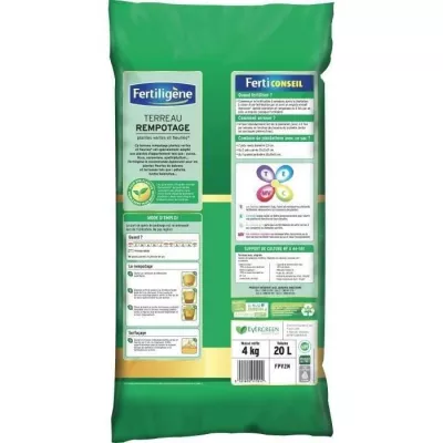 FERTILIGENE - Terreau rempotage plantes vertes et fleuries 20L - Stimu