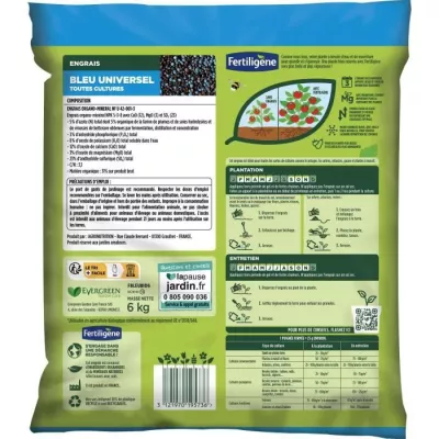 FERTILIGENE FBLEUBIO6 - Engrais Bleu Universel 6 kg - Floraison et ré