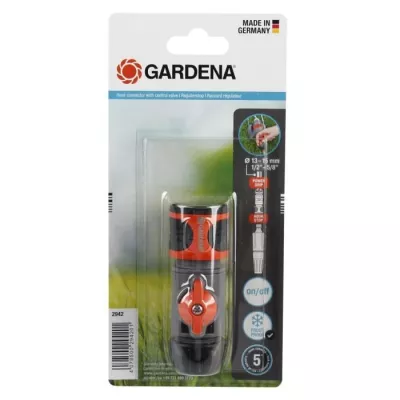 GARDENA Raccord régulateur – Compatible tuyaux Ø13mm & Ø15mm –