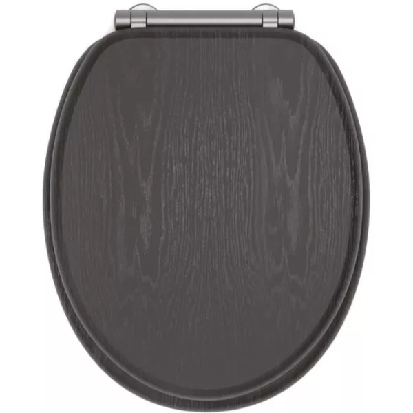 Abattant WC - Gelco - North Noir - MDF FSC - Frein de chute - Charnieres métal graphite brossé