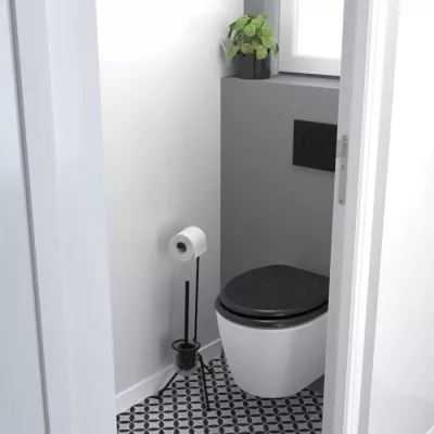 Abattant WC - Gelco - North Noir - MDF FSC - Frein de chute - Charnier