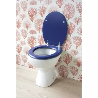 GELCO DESIGN Abattant WC Dolce - Charnieres inox - Bois moulé - Bleu