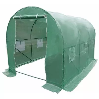 Tunnel garden greenhouse - 6 m2 - Polyethylene canvas 140g & Steel tub