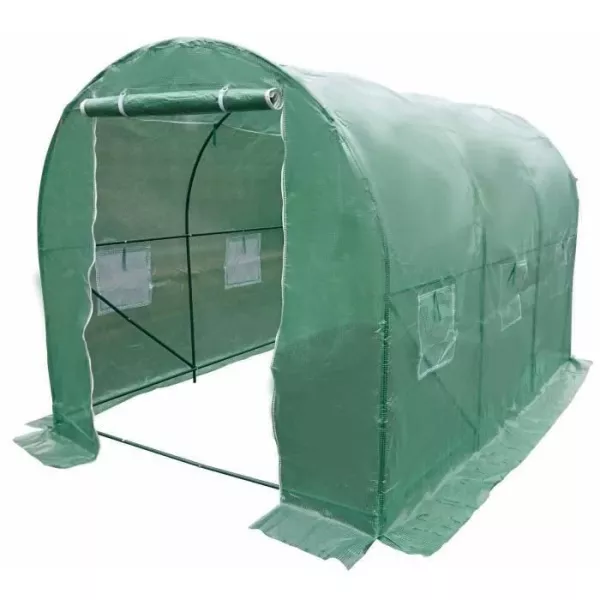 Tunnel garden greenhouse - 6 m2 - Polyethylene canvas 140g & Steel tube Diam 18mm