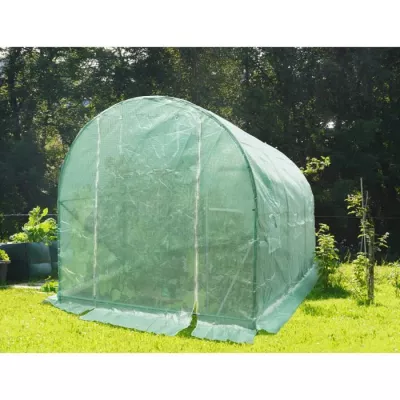 Tunnel garden greenhouse - 6 m2 - Polyethylene canvas 140g & Steel tub