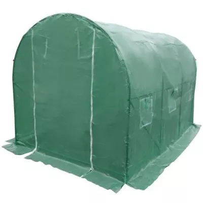 Tunnel garden greenhouse - 6 m2 - Polyethylene canvas 140g & Steel tub